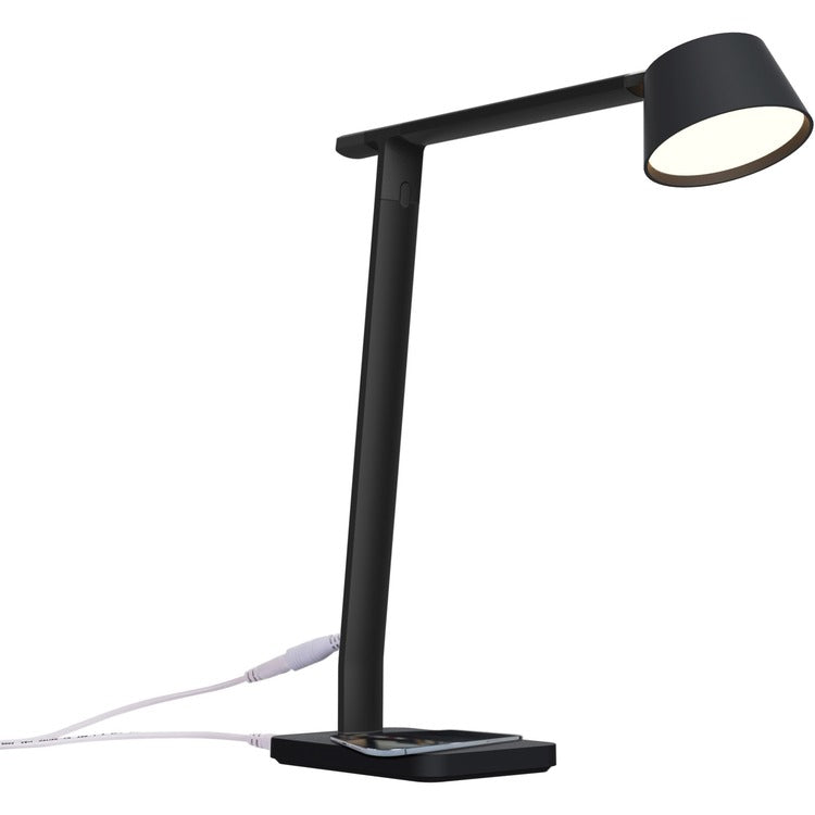 Bostitch Verve Adjustable LED Desk Lamp - LED Bulb - Adjustable, Dimmable, Adjustable Brightness, Clock, Durable, Wireless Charging, Swivel Base, Color Changing Mode (BOS2200QISMBK)