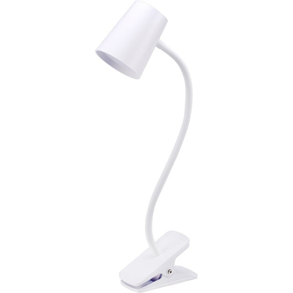 Bostitch Adjustable LED Clamp Light - 5.20 W LED Bulb - Adjustable, Flexible Neck, Adjustable Head - Silicone - Desk Mountable, Wall Mountable - White (BOSLED2103)