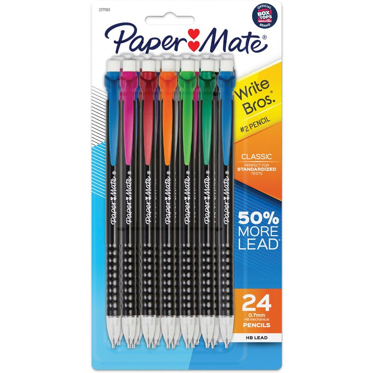 Paper Mate 0.7mm Mechanical Pencils - 0.7 mm Lead Diameter - Assorted Barrel - 24 / Pack (PAP2171181)