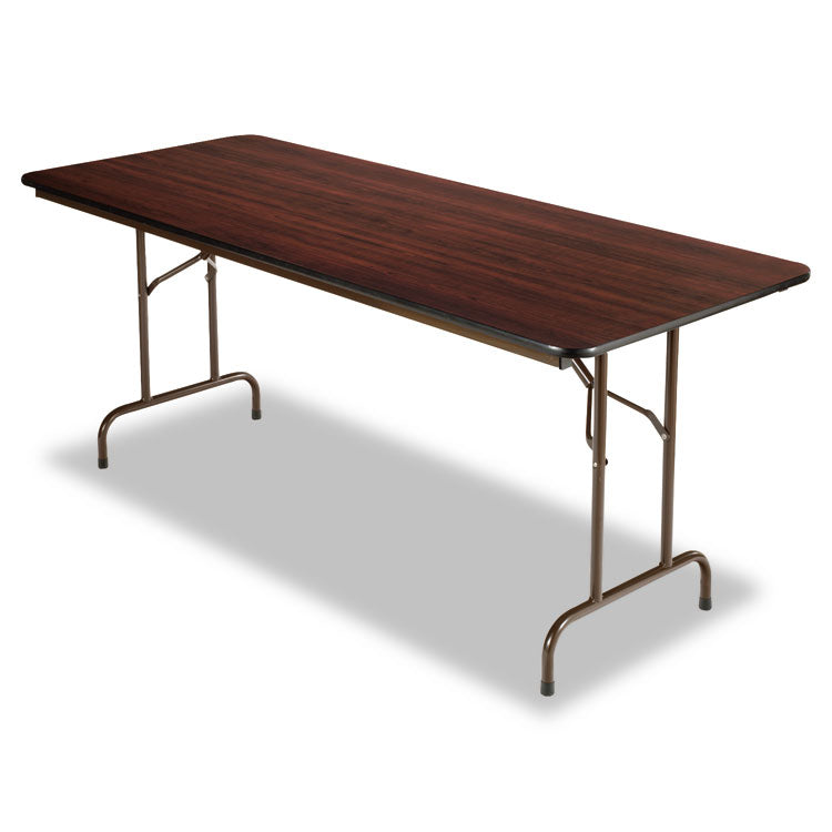 Alera® Wood Folding Table, Rectangular, 71.88w x 29.88d x 29.13h, Mahogany (ALEFT727230MY)