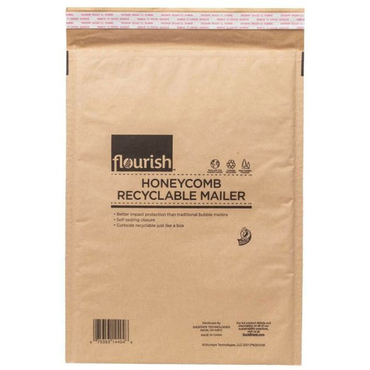 Duck Brand Flourish Honeycomb Recyclable Mailers - Mailing/Shipping - 14 4/5", Flap - Brown (DUC287433) Case of 20