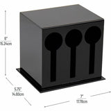 Mind Reader Cutlery Dispenser & Organizer, 6" x 2.75" x 5.50", Black, 24, 3 Compartment(s), Plastic (EMS3CSTORBLK) Each