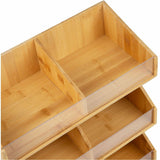 Mind Reader Bali 6-Compartment Storage Organizer, 15.25" x 6.25" x 13", Brown, 6 Compartment(s), Bamboo (EMS3T2TWDBRN) Each