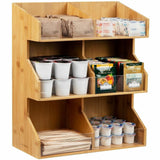 Mind Reader Bali 6-Compartment Storage Organizer, 15.25" x 6.25" x 13", Brown, 6 Compartment(s), Bamboo (EMS3T2TWDBRN) Each