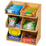 Mind Reader Bali 6-Compartment Storage Organizer, 15.25" x 6.25" x 13", Brown, 6 Compartment(s), Bamboo (EMS3T2TWDBRN) Each