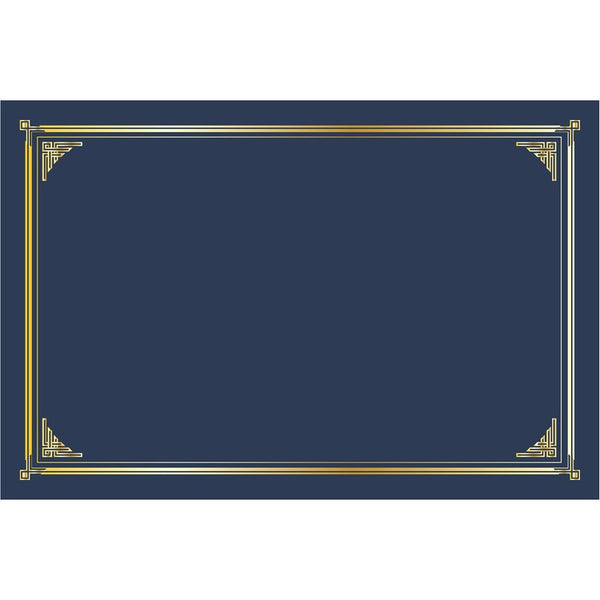 Geographics Certificate Holder - Linen - Gold Foil, Navy Blue - 10 / Pack (GEO48761) Pack of 10