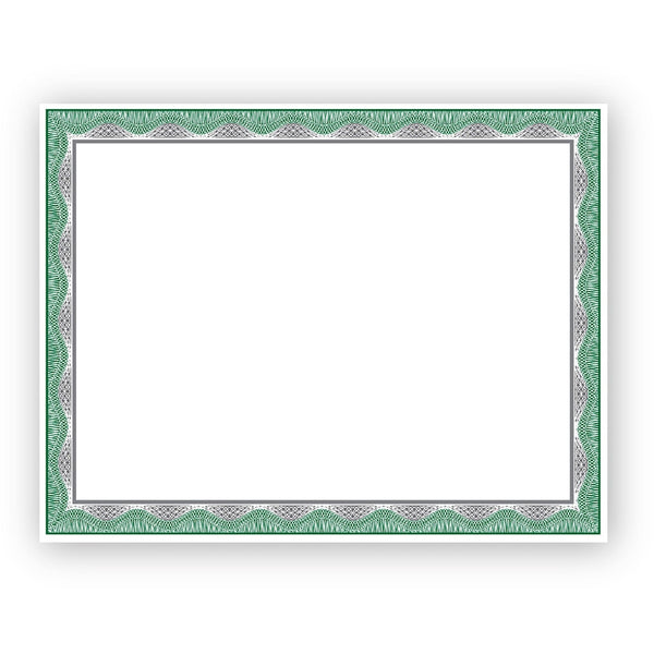 Geographics Silver Foil Award Certificates - 65 lb Basis Weight - 11" - Inkjet, Laser Compatible - Assorted, Green, Silver, White - Foil - 15 / Pack (GEO48763) Pack of 15