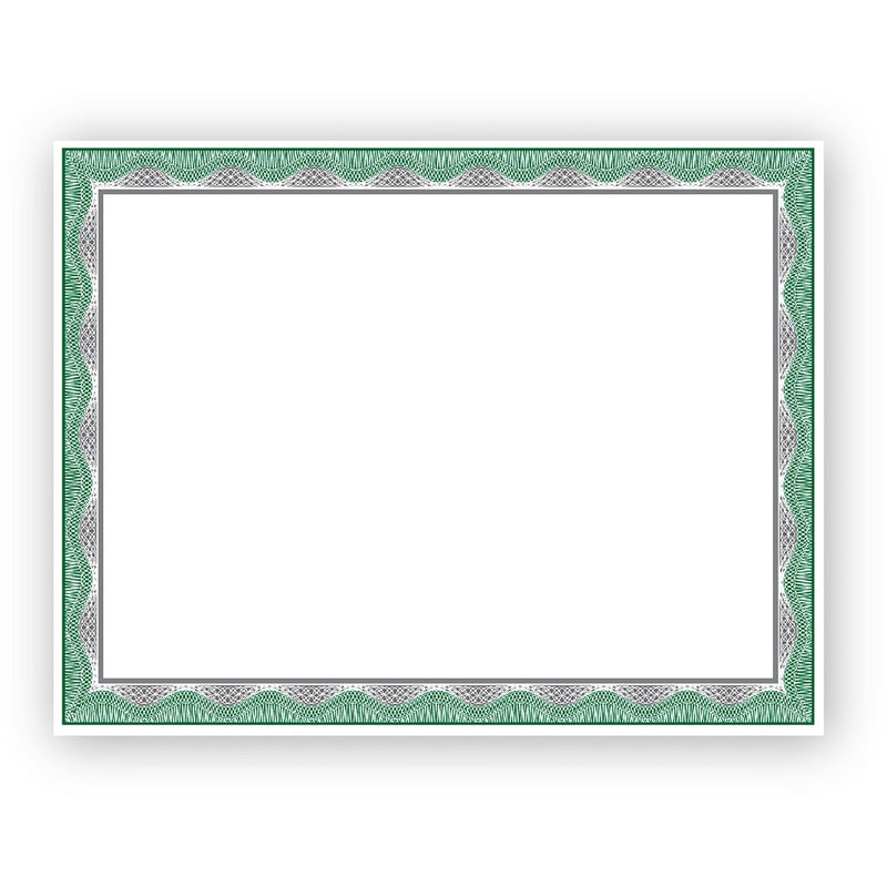 Geographics Silver Foil Award Certificates - 65 lb Basis Weight - 11" - Inkjet, Laser Compatible - Assorted, Green, Silver, White - Foil - 15 / Pack (GEO48763) Pack of 15