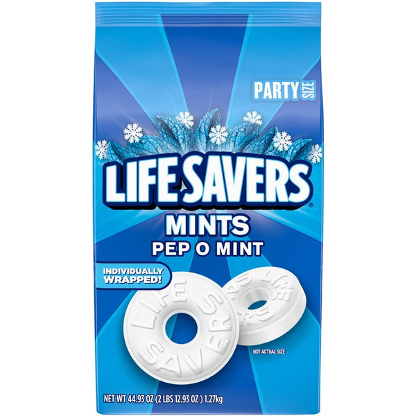 Life Savers Pep O Mint Hard Candy - Peppermint - Individually Wrapped - 2.81 lb (MRS29056) Each