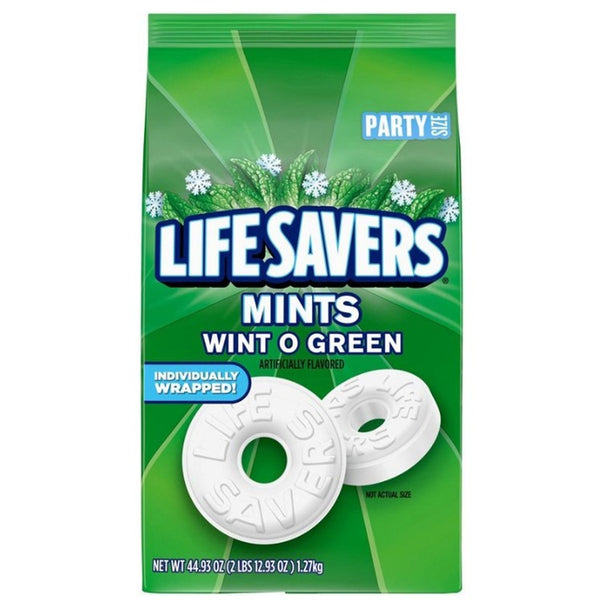 LifeSavers Life Savers Wint O Green Mints Candy - Wint-O-Green - Individually Wrapped - 2.81 lb (OFX29060) Each