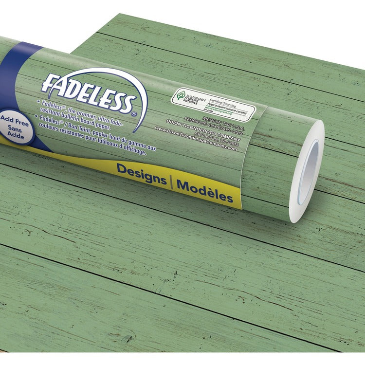 Fadeless Bulletin Board Paper Rolls - 48"Width x 50 ftLength - 50 lb Basis Weight - 1 Roll - Mint Shiplap (PACP0057075) 1 Roll