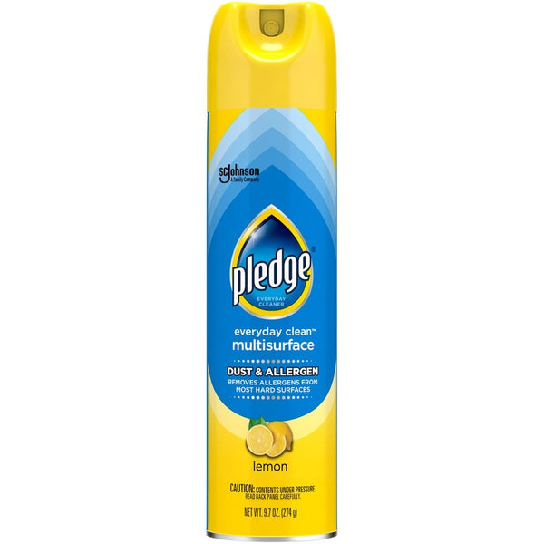 Pledge Dust & Allergen Multisurface Cleaner - Aerosol - 9.7 fl oz (0.3 quart) - Lemon Scent - 12 / Case - Blue (SJN336281)