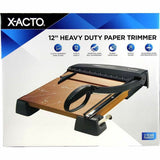 X-Acto Heavy-Duty Wood Base Paper Trimmer, 12" Cutting Length x 12" x 12" (EPI26312LMR) Each