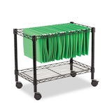 Alera® One-Tier File Cart for Side-to-Side Filing, Metal, 1 Shelf, 1 Bin, 24" x 14" x 21", Black (ALEFW601424BL)