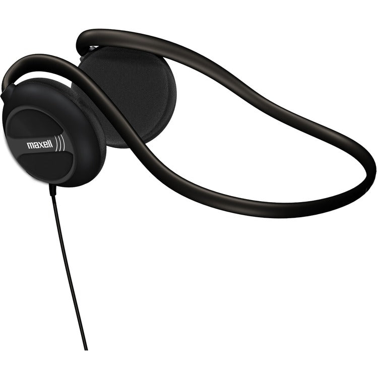 Maxell NB201 Stereo Neckband Headphones, Black, 49.5" Cord (MAX190316)