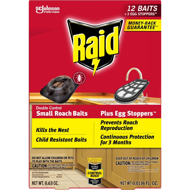 Raid Double Control Small Roach Baits, 12/Box (SJN334861) Box of 12