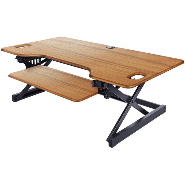 Rocelco DADRT- 46 Sit Stand Desk Riser - Desktop - Teak (RCLRDADRT46)