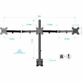 Rocelco RDM3 Desk Mount for LCD Monitor, 3 Display(s) Supported, 13" to 27" Screen Support, 52.91 lb Load Capacity, 75 x 75, 100 x 100, VESA Mount Compatible (RCLRDM3) Each