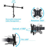 Rocelco RDM3 Desk Mount for LCD Monitor, 3 Display(s) Supported, 13" to 27" Screen Support, 52.91 lb Load Capacity, 75 x 75, 100 x 100, VESA Mount Compatible (RCLRDM3) Each