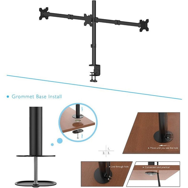 Rocelco RDM3 Desk Mount for LCD Monitor, 3 Display(s) Supported, 13" to 27" Screen Support, 52.91 lb Load Capacity, 75 x 75, 100 x 100, VESA Mount Compatible (RCLRDM3) Each