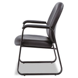 Alera® Alera Genaro Bonded Leather High-Back Guest Chair, 24.60" x 24.80" x 36.61", Black Seat, Black Back, Black Base (ALEGE43LS10B)