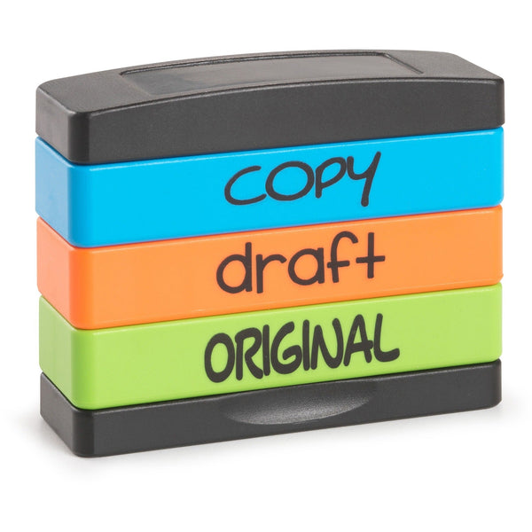 Trodat Stamp Kit - Message Stamp - "COPY, DRAFT, ORIGINAL" - 0.63" Impression Width x 1.81" Impression Length - 50000 Impression(s) - Assorted (TDT8801) Each