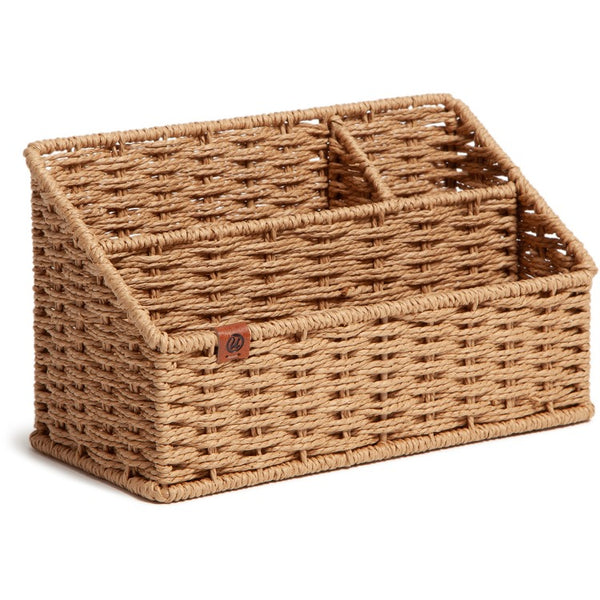 U Brands Woven All-In-One Desk Organizer - 3 Compartment(s) - Sturdy - Brown (UBR6086U0104) Each