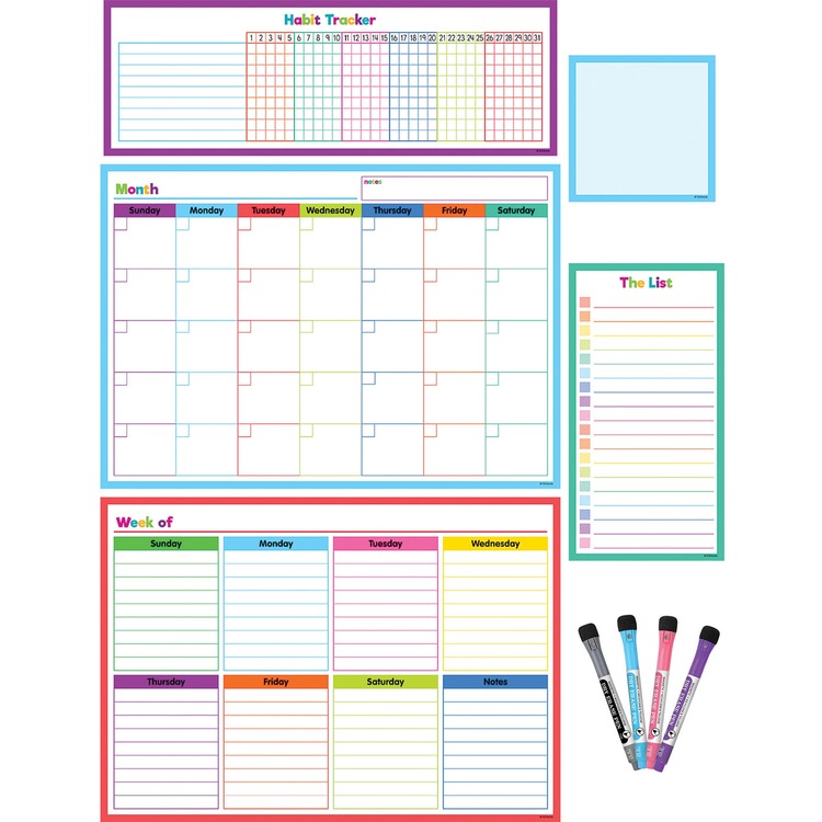 Teacher Created Resources Dry-Erase Task Calendar Set - Assorted (TCR77405)