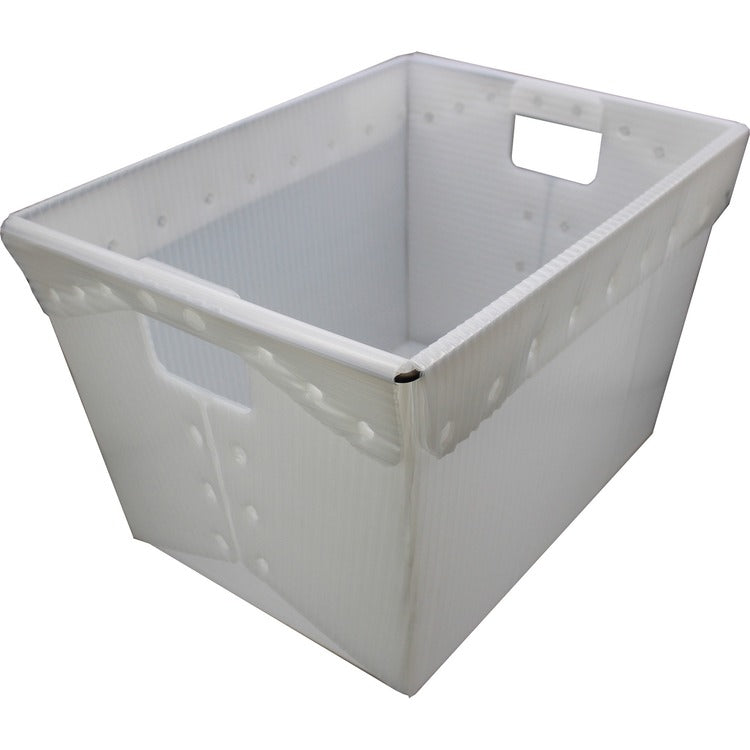 Flipside Translucent Plastic Storage Postal Tote - 13.3" x 11.6" Depth x 18.3", - 2 / Pack (FLP40101)