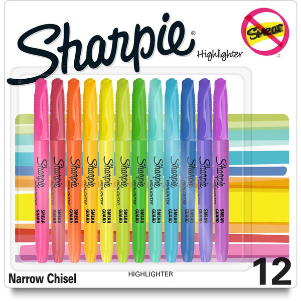 Sharpie Accent Highlighters w/Smear Guard (SAN2157490) Pack of 12