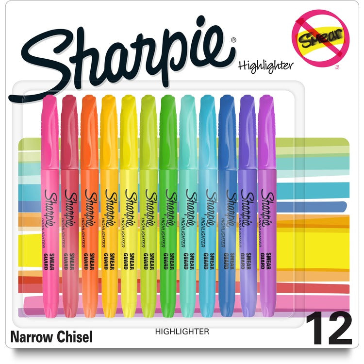 Sharpie Accent Highlighters w/Smear Guard (SAN2157490) Pack of 12