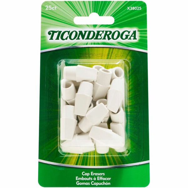 Ticonderoga White Erasers - White - Wedge - Vinyl - 25 / Pack - Latex-free, Non-toxic, Smudge-free (DIXX38025) Pack of 25
