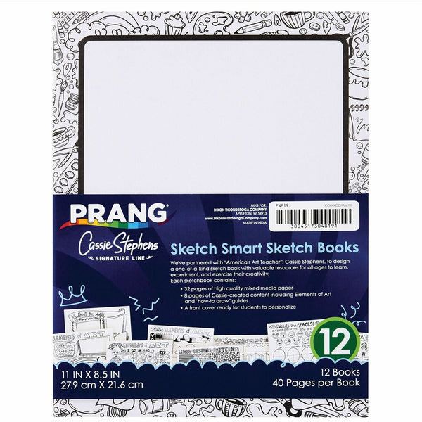 Prang Sketch Smart Sketch Book - 40 Sheets - 8 1/2" x 11" - White Paper - Acid-free Paper, Heavyweight Sheet (PACP4819) Each