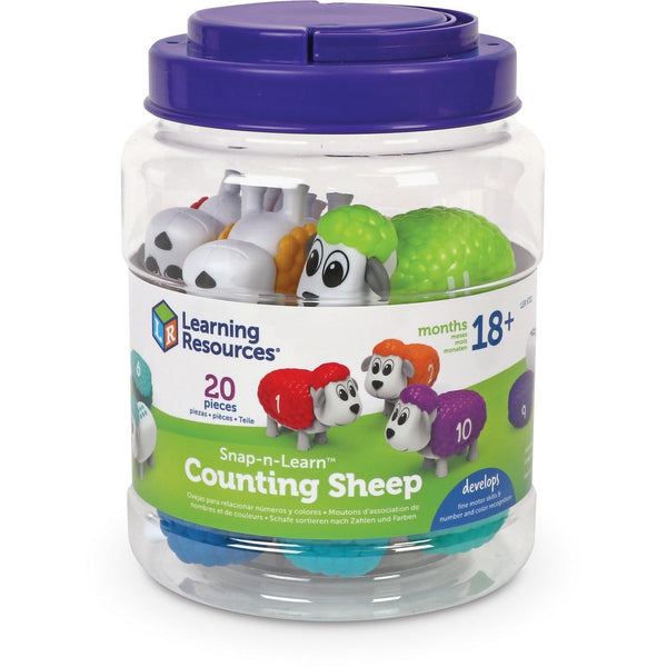 Learning Resources Snap-n-Learn Counting Sheep - Theme/Subject: Animal - Skill Learning: Counting, Color, Number - 1.5-4 Year - 32 Pieces - Rainbow (LRNLER6712) Each