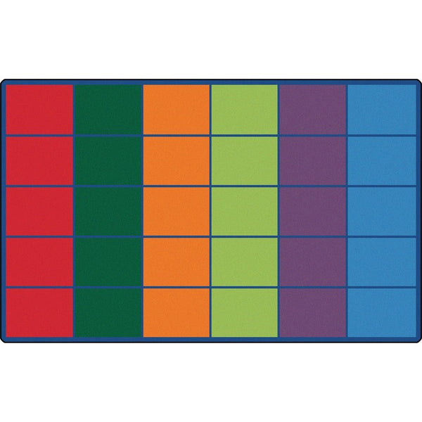Carpets for Kids Colorful Rows Seating Rug - Area Rug - 12 ft Length x 90" Width - Rectangle (CPT4012) Each