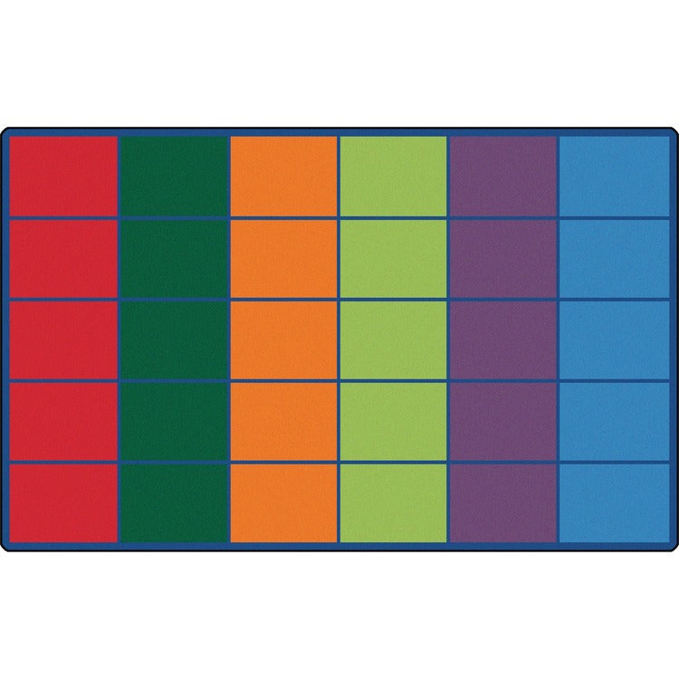 Carpets for Kids Colorful Rows Seating Rug - Area Rug - 12 ft Length x 90" Width - Rectangle (CPT4012)