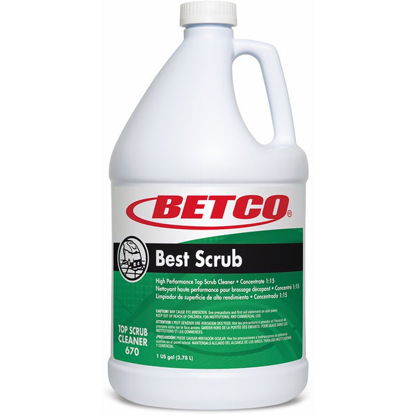 Betco Best Scrub Floor Cleaner - Liquid - 128 fl oz (4 quart) - 4 / Carton - Green (BET6700400) Case of 4