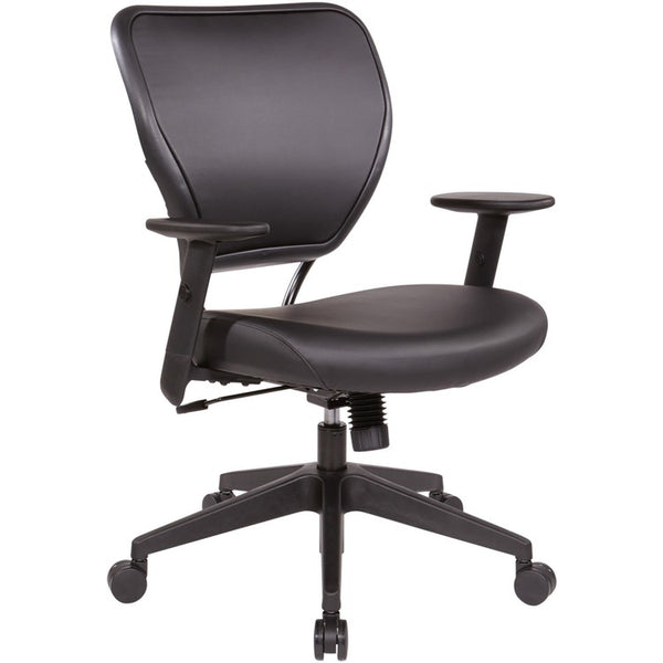 Office Star 5500 Dillon Back & Seat Managers Chair - Black Vinyl Seat - Black Vinyl Back - 5-star Base - Armrest (OSP5500DR107) Each