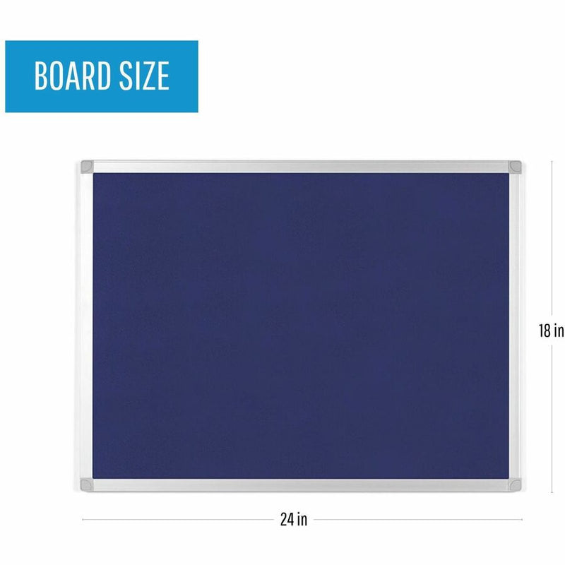 MasterVision Ayda Fabric Bulletin Board, 18" x 24" - 18" Board Height x 24" Board Width, Aluminum Frame (BVCFA02439214) Each