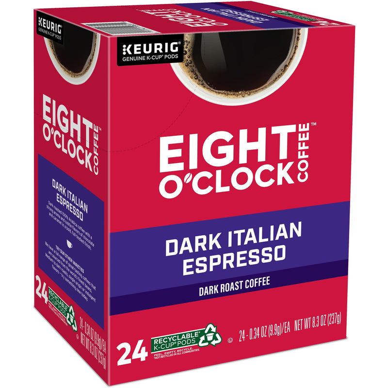 Eight O'Clock® K-Cup Dark Italian Espresso Coffee, Compatible with Keurig Brewer, Dark, 24/Box (GMT0631) Box of 24