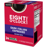 Eight O'Clock® K-Cup Dark Italian Espresso Coffee, Compatible with Keurig Brewer, Dark, 24/Box (GMT0631) Box of 24