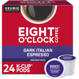 Eight O'Clock® K-Cup Dark Italian Espresso Coffee, Compatible with Keurig Brewer, Dark, 24/Box (GMT0631) Box of 24