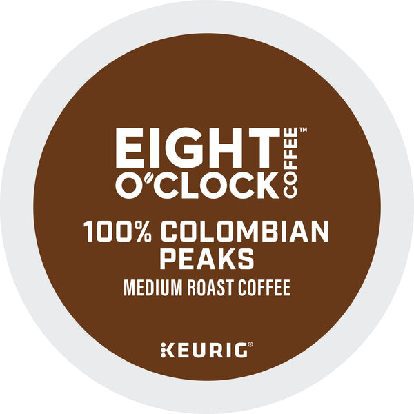 Eight O'Clock® K-Cup Colombian Peaks Coffee, Compatible with Keurig Brewer, Medium, 24/Box (GMT0632) Box of 24