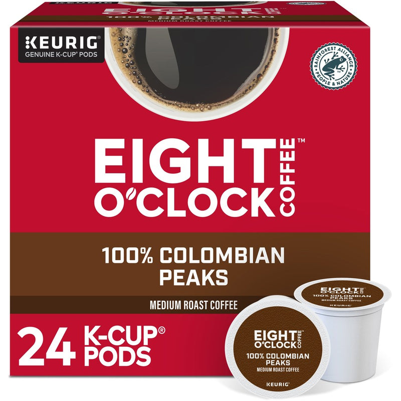 Eight O'Clock® K-Cup Colombian Peaks Coffee, Compatible with Keurig Brewer, Medium, 24/Box (GMT0632) Box of 24