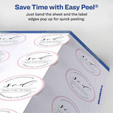 Avery Avery Easy Peel Multipurpose Label, 2" Diameter, Matte White, Permanent Adhesive, Round, Inkjet, Laser, 12/Sheet, 120/Pack (AVE22612) Pack of 120