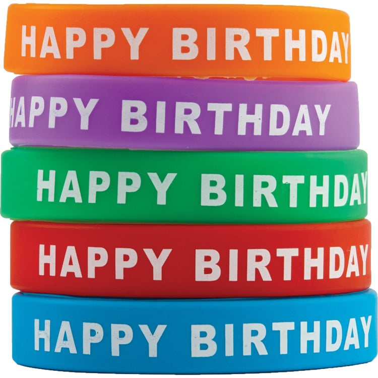 Teacher Created Resources Happy Birthday Wristbands - 10 / Set - Multi - Silicone (TCR6559)