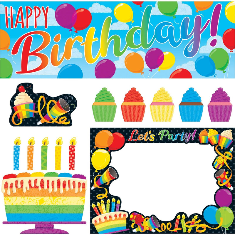 Trend Rainbow Birthday Wipe-Off Learning Set - Dry Erase Surface, Durable, Reusable (TEPT19002) Each