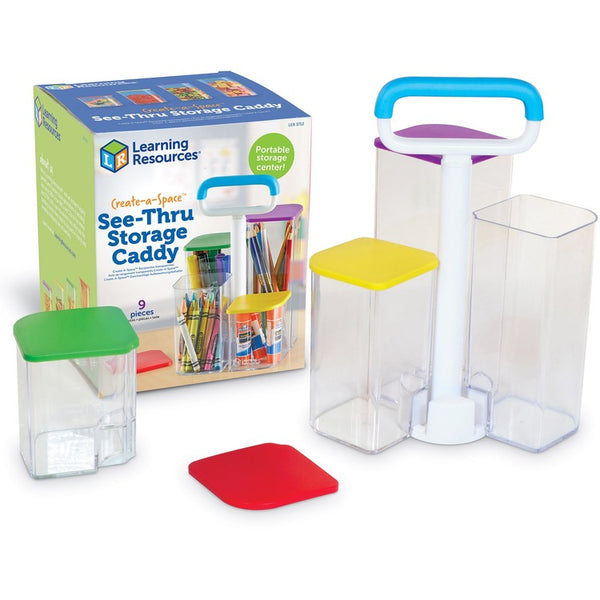 Learning Resources Create-a-Space SeeThru Storage Caddy - Lid - Multicolor (LRNLER3712) Each