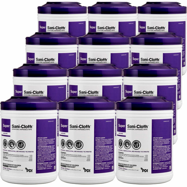 PDI Super Sani-Cloth Germicidal Disposable Wipe - Wipe - 6" x 6.75", 160 / Can - 12 / Carton (PDIQ55172CT) Case of 12