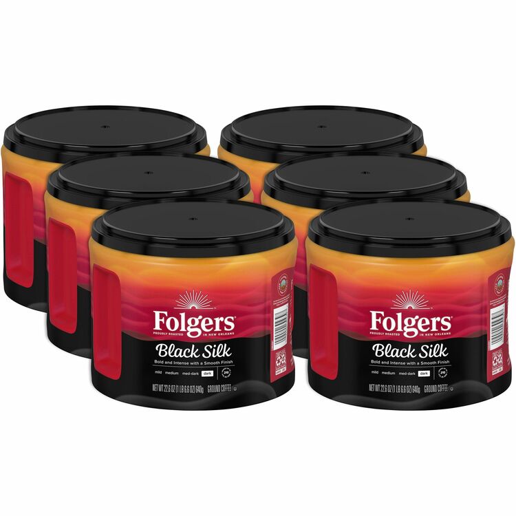 Folgers&reg; Ground Black Silk Dark Ground Coffee - 6 / Carton (FOL30439CT)